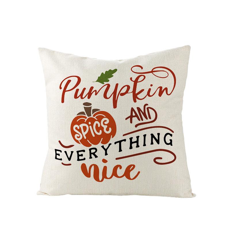 Thanksgiving Pillowcase New Autumn Pumpkin Polyester Peach Skin Printed Sofa Pillow