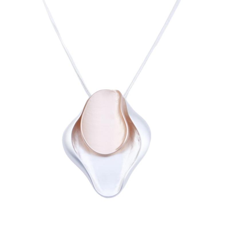 New Matte Irregular Geometric Double-layer Long Pendant, Women's Creative Exaggerated Geometric Long Necklace