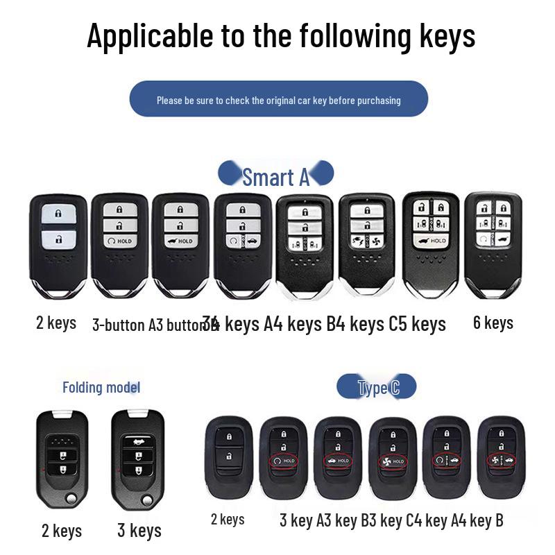 Stylish Metal Car Key Case for XRV, Fit, Vezel, URV, Fengfan, Xiangyu - Personalized Luxury Remote Shell Cover