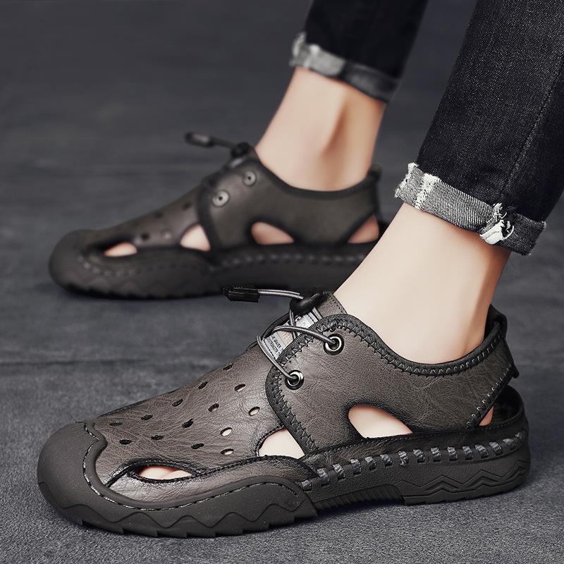 

Мужские туфли с закрытым носком для отдыха, деловые лаконичные сандалии Outsear, летние мокасины для вождения 43