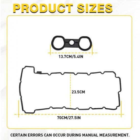 Engine Valve Cover Gaskets Kit Replacement Gray Fit 2009-12 BMW 328i 11127559311