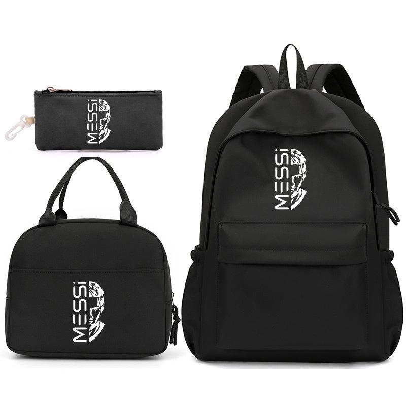 Football Star Peripheral Backpack Printing Three-Piece Set, Children'S School Bag, Primary School Student Backpack, Lunch Bag, Pencil Bag.