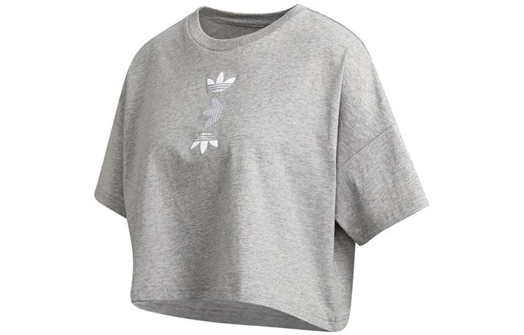 Adidas Originals T Shirt Women s Medium Heather Gray FS7231 34
