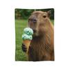 Super Soft Funny Capybara Kawaii Throw Blanket Premium Flannel Fleece Lightweight  Bed Blanket Cozy Fluffy Bedspread All Season