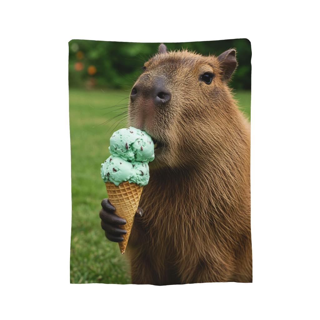 Super Soft Funny Capybara Kawaii Throw Blanket Premium Flannel Fleece Lightweight  Bed Blanket Cozy Fluffy Bedspread All Season