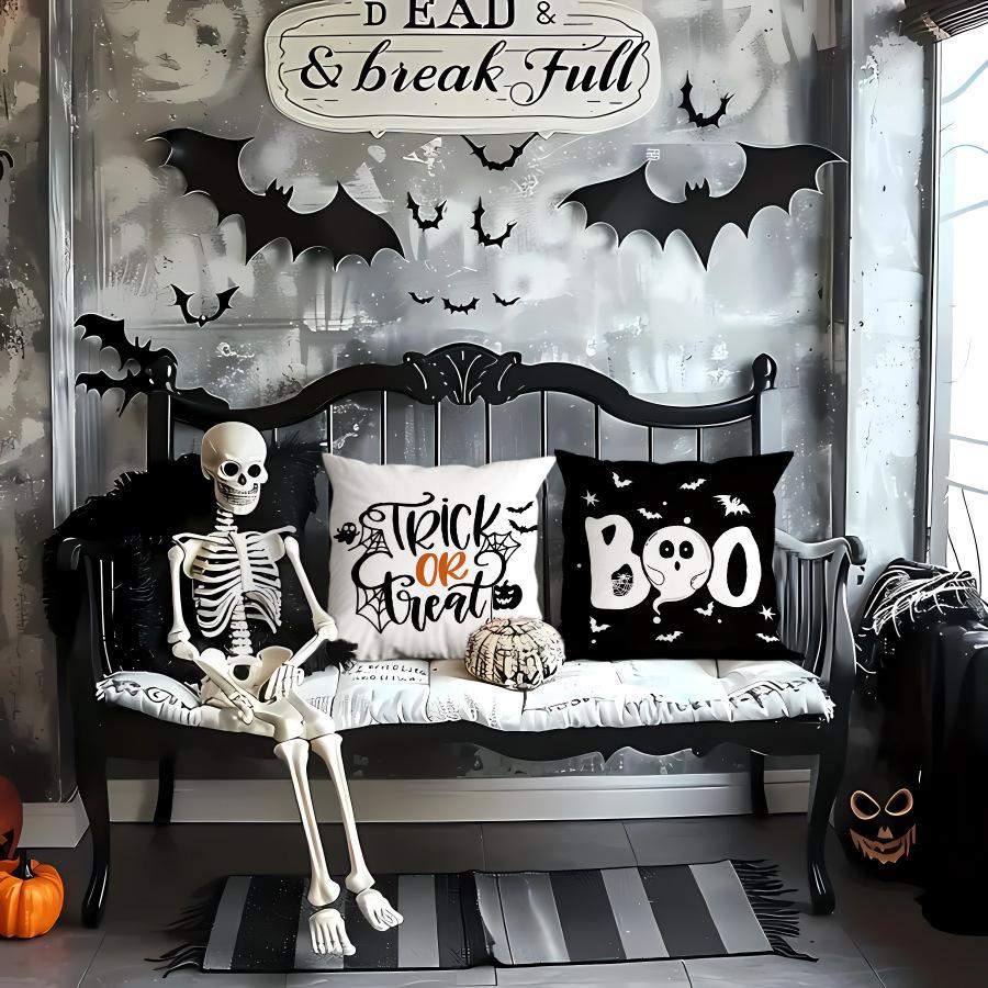Halloween Pillowcase Ghost Printed Linen Material American Holiday Decoration Pillowcase