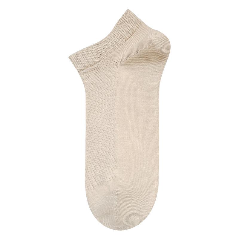 5 Pairs of Women's Summer Cotton Breathable Mesh Boneless Deodorant Wicking Sweat Low Top Boat Socks