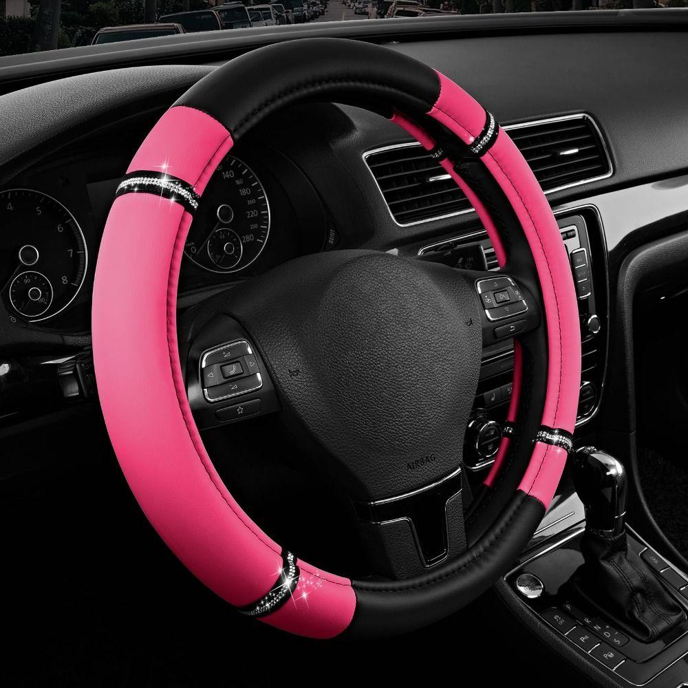 Stitching Steering Wheel Wrap PU Leather PU Leather Steering Wheel Cover  All Season