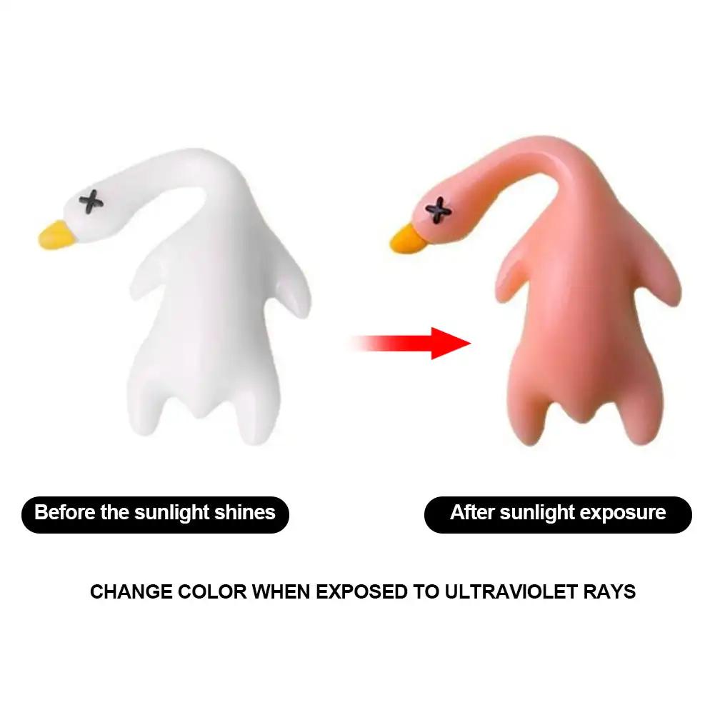 Funny Goose Keychain Roast Duck Rope Keyring Backpack Car Ultraviolet Color Change White Key Chain Keychain Accessories