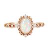 Women's Vintage Rose Gold Oval Flame Agate Ring Elegant Synthetic Zircon Inlaid Statement Ring Bohemian Infinity Ring Engagement Ring Anniversary