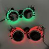 Luminous Steampunk Gothic LED Light Glasses for Men Women Fluorescence Party Glowing Glasses With Nail Christmas Supplies