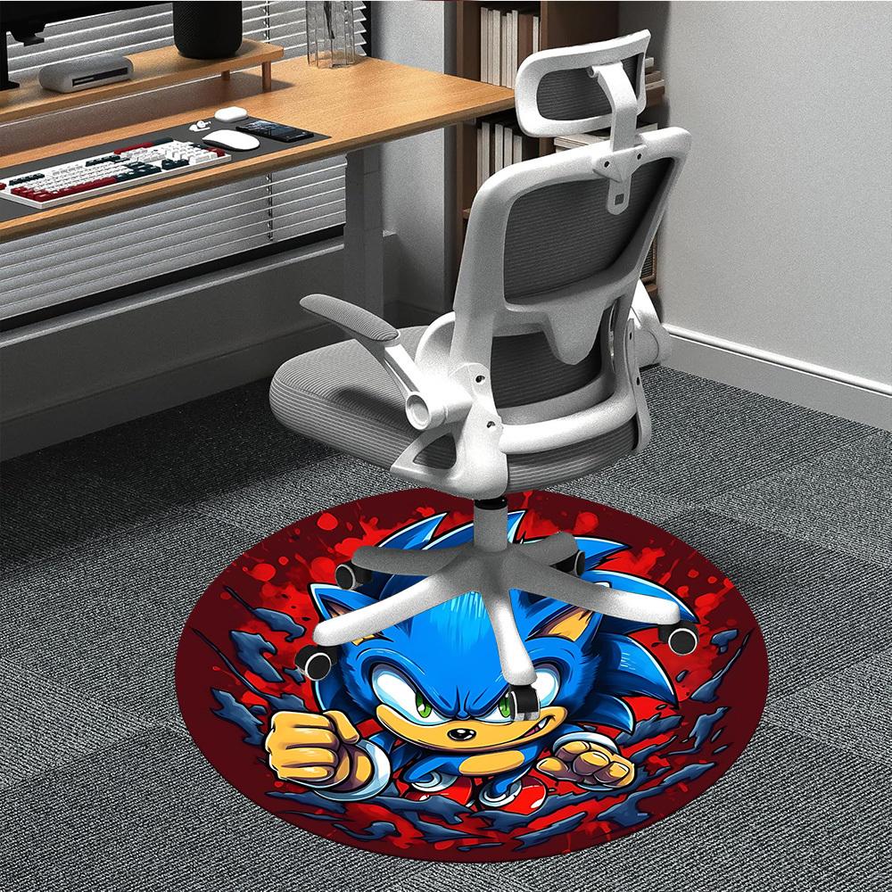 

1pc Sonic the Hedgehog Chair Carpet for Office, Indoor Non-Slip Polyester Fiber Carpet, Machine Washable, Durable Construction yy251205122 80cm by 80cm