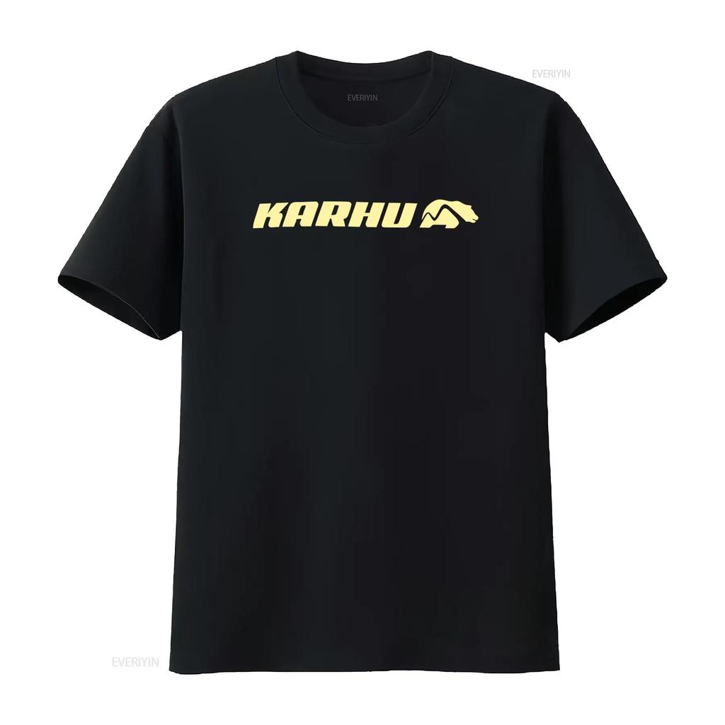 Karhu Mens T Shirt Grey Yellow Small Pack of 1 S Vintage Washed Breathable Homme Stylish Versatile Unisex Slightly Soft