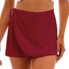 Ladies Solid Color Chiffon Skirt Wrap Style Lace Up Miniskirt Dance Training Wear Versatile Practice Skirt