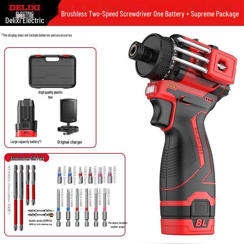 Delixi Rechargeable Brushless Electric Screwdriver & Drill Combo