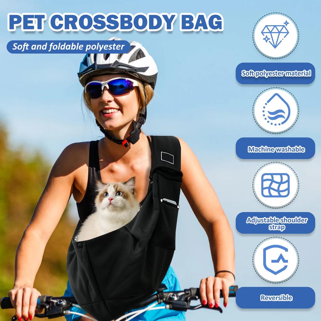 Dog Carrier Bag Pet Sling Shoulder Bag Comfortable Portable Travel Crossbody Outdoor Cat Puppy Small Dogs Carrying Supplies