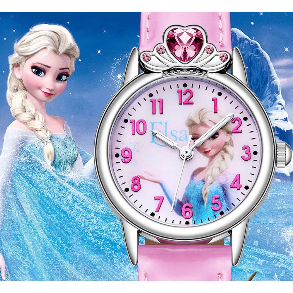 Elsa Girls' Light-Up Watch Blue Gift Edition for Kids School Entrance Ceremony
