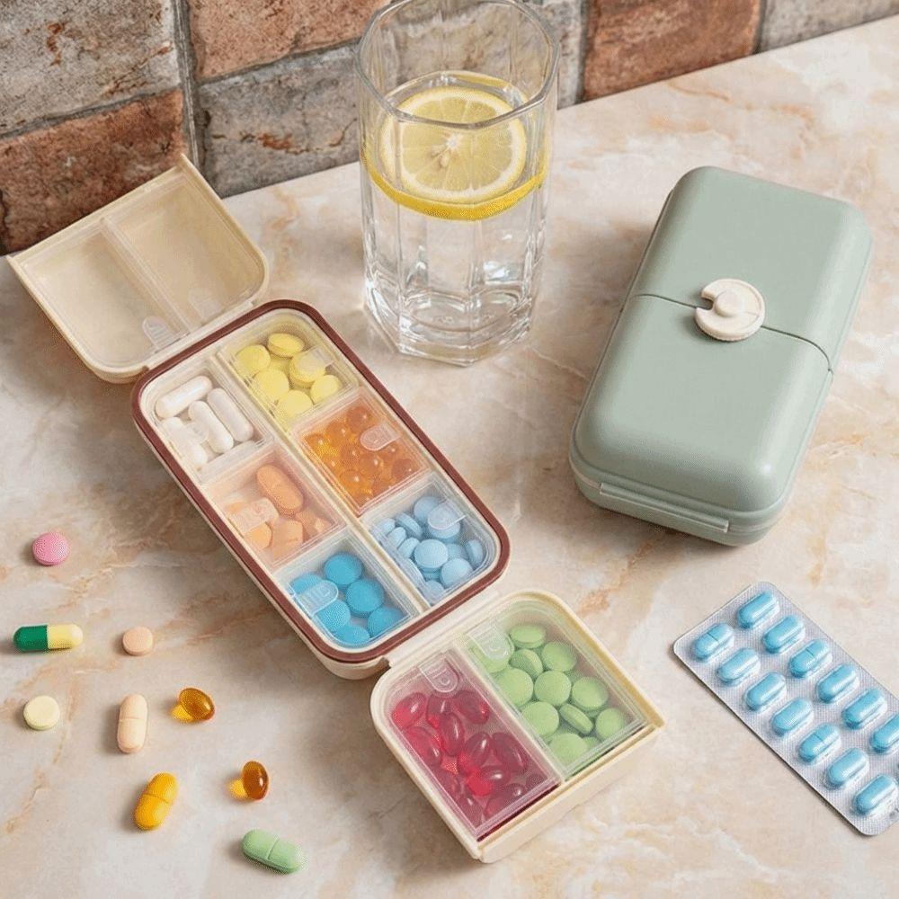 Sealed 10 Grids Pill Case Plastic Pill Storage Box Multi-functional Pill Dispenser  Home