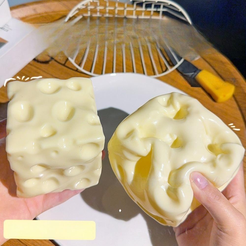 Bai Fen Bai Toys Chocolate Oversized Cheese Squishy Moldable Non Rebound Toy Hand Squeeze To Release Daily Stress And Negative Mood