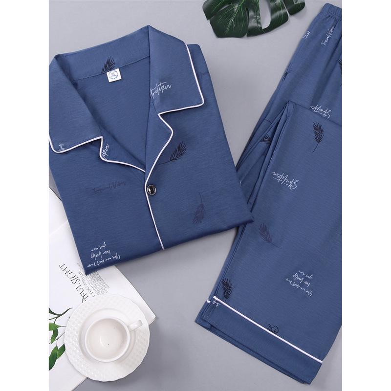 Men's Cotton Long Sleeve Pajamas - Spring To Winter, Plus Size, Stylish Youth Homewear