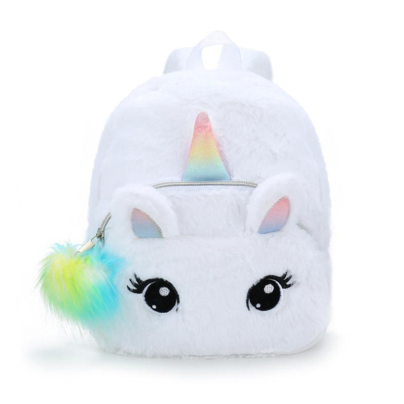 Unicorn Girl Plush Backpack For Preschoolers With Animal Pattern For Toddlers