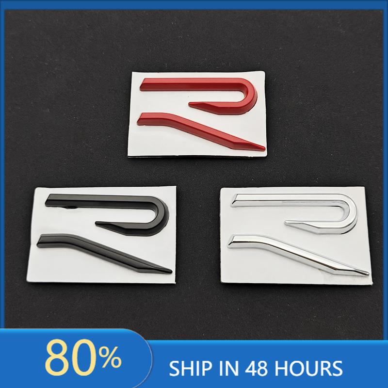 CDC1 For VOLKSWAGEN VW GTI 3D Metal Chrome Black VW R Logo Emblem Rear Trunk Badge Sticker for Volkswagen Golf 8 MK8 GTI Polo Touareg