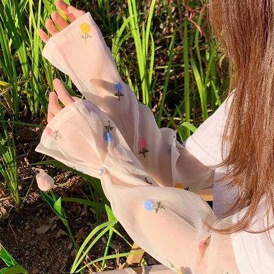 Guantes sin dedos protector solar conducción largo transpirable protección solar manga de verano mujeres mangas de brazo verano mujeres