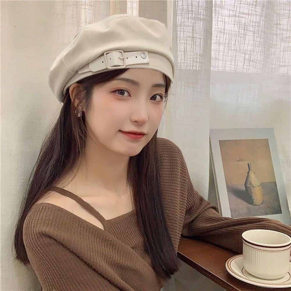 Sweet Cool Hottie Literary Style Berets Cotton Elegant Berets 2024 New Octagonal Hat  Women Men