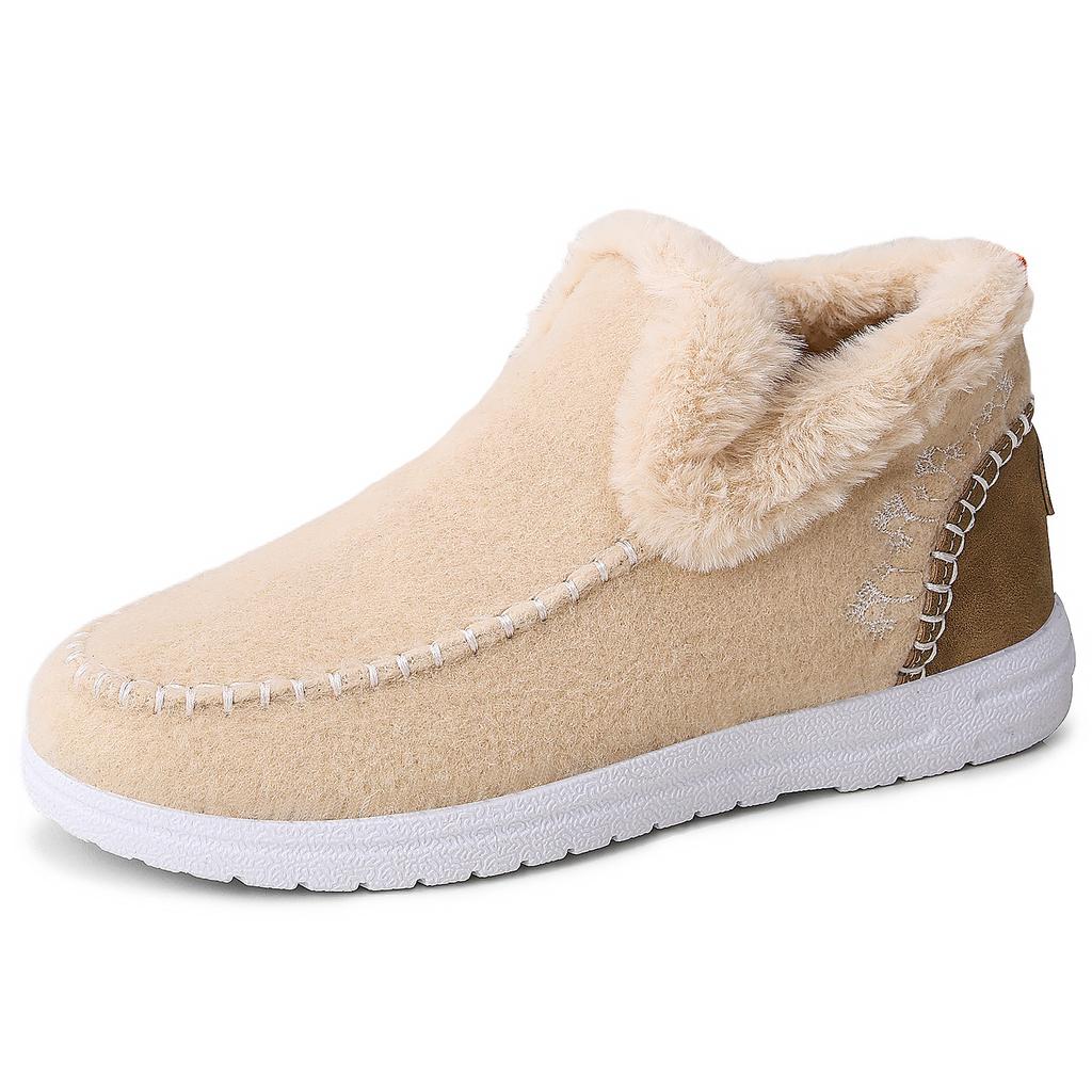 Shoes Cotton Shoes Winter New Women's Shoes Velvet Thickened Snow Boots One Pedal Short Boots Fashionable Warm Cotton Boots