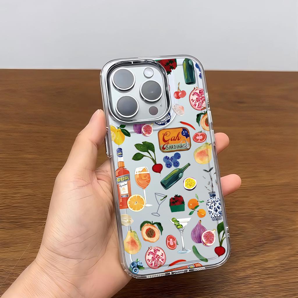 Luxury Scenery Seaside Wine Lemon Phone Case For iPhone 17 16e 16 15 14 13 12 11mini Pro Max X XR XSMAX 8 7 Air Plus Soft Cover