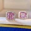 Pink square ring necklace, classic high-end luxury ring necklace set, high-end accessories for dinner parties.