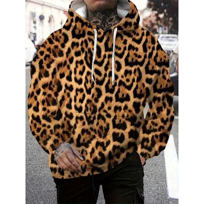 Leoparden 3D-Druck Hoodies Herren Streetwear Übergroße Kapuzenpullover Harajuku Trainingsanzüge Y2k Pullover Tops Mantel Herrenbekleidung