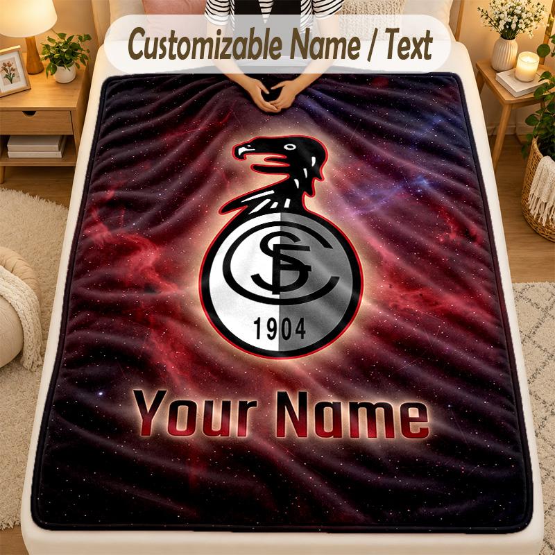 Flannel BlanketSC Freiburg FC Custom Name Text Personalized Soft Warm Throw Blanket Home Decor Gift