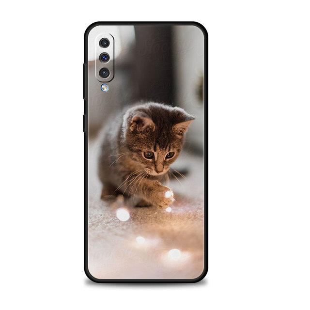 

Для Samsung A10 A30 A70 A20s A20e M31 A50 A40 M30s A10e M22 M12 M52 5g M33 A10s Cute Cat Kitten Celular Case Модный черный For Samsung A70