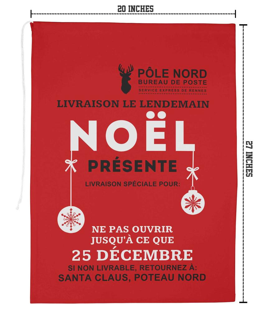 Printtoo 2 Pcs Santa Gift Sack for Kids Presents Xmas Bag Christmas Sack Personalized Bags Large 27x20 Inch