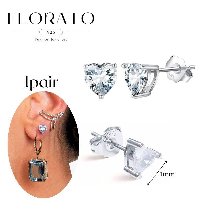 

Women Pure Silver Series 925 Silver Ear Needle Geometric/Butterfly Flowers Pendant hoop Earrings Crystal Zircon Jewelry небо синє кольору