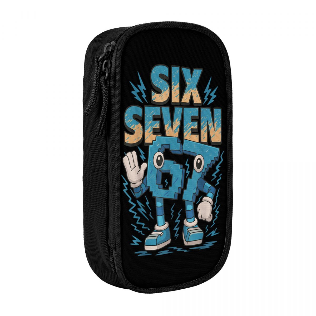 Grappige Meme 67 Zes Zeven 6 7 Italiaans Breinrot Etui Draagbare Tas Dubbellaags Etuis Patroon Kantoorbenodigdheden Organizer (as the picture,One Size)