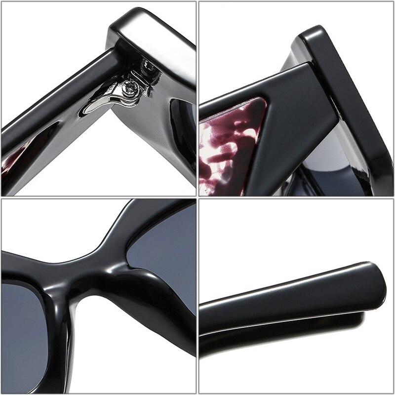 SO&EI Popular Fashion Polygon Cat Eye Sunglasses Women Retro Brand Designer Jelly Color Shades UV400 Men Clear Glasses Frame
