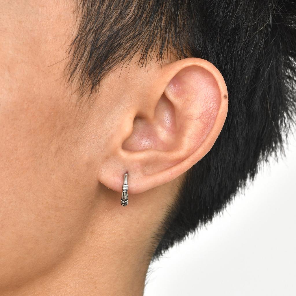 Mprainbow Retro Geometric Hoop Earrings,Men's Irregular Circular Earrings with Ear Holes,Never Rust Jewelry