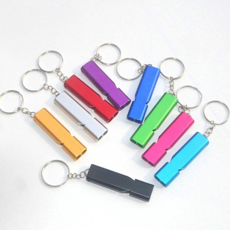 EDC Portable Double Tube High-Frequency Aluminum Whistle for Outdoor Survival