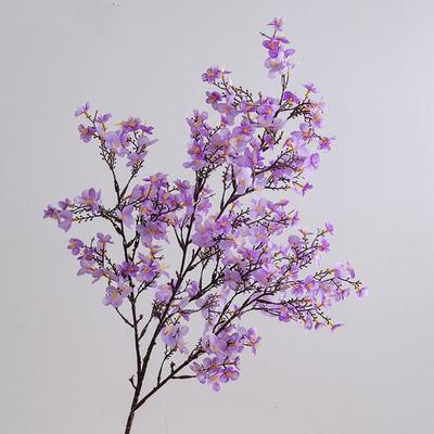 97cm Artificial Peach Blossom Branch Plastic Real Touch Silk Peach Blossom Handmade Elegant Fake Flower Wedding Decor