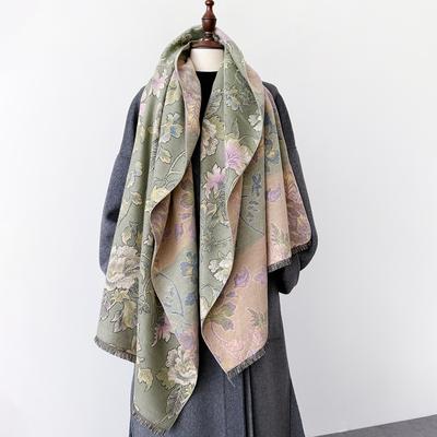 Cachecol Feminino Outono Inverno Moda Quente Grosso À Prova de Vento Cachecóis Viagem Dupla Face Imitação Caxemira Capa Envoltório Xale À Prova de Vento