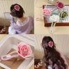 Romantic Rose Atmosphere Sweet Artificial Flower Hair Clip For Women Large Cute Duckbill Hair Accessory