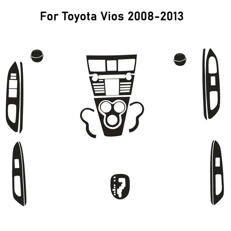 For Toyota Vios 2008-2013 Car-Styling 3D/5D Carbon Fiber Car Interior Center Console Color Change Molding Sticker Decals
