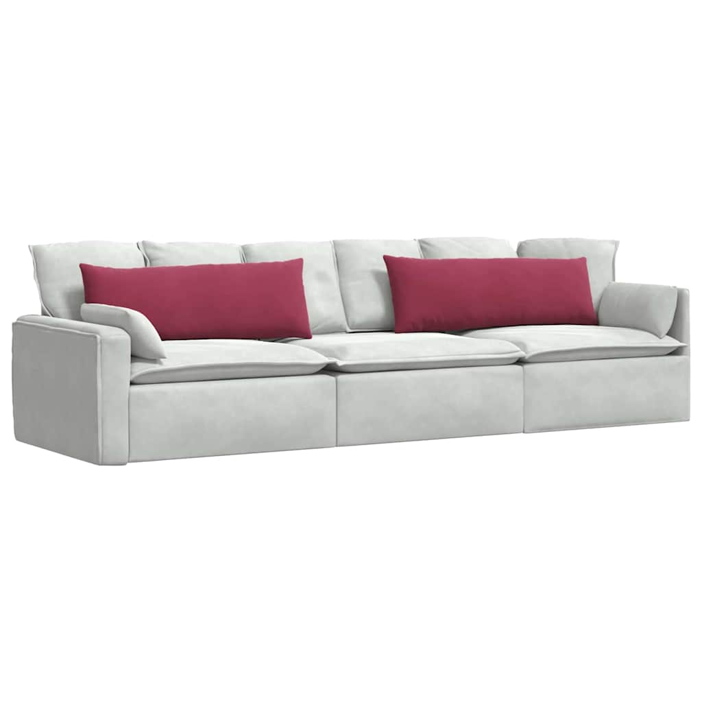 Sofa Cushions 2 Pieces Burgundy 120 x 40 cm Cord Fabric