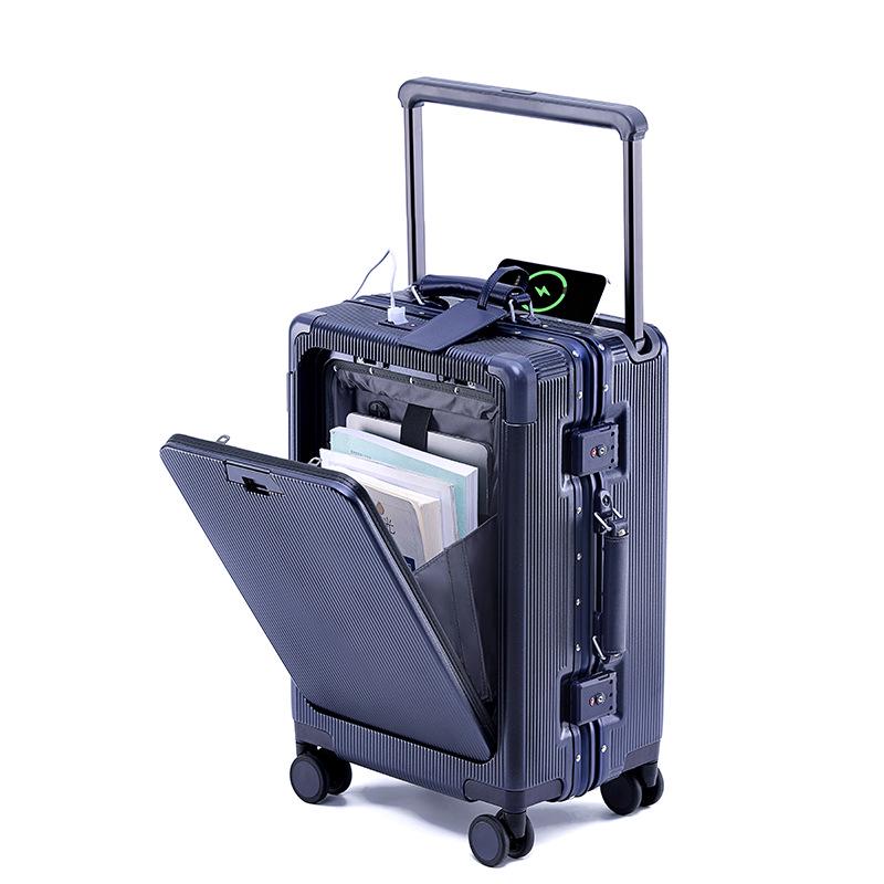 Drop-Resistant 24" Front-Opening Suitcase Set with Lock (20" Carry-On Included)