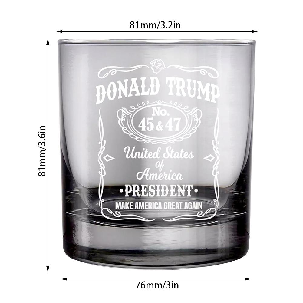 Donald-Trump Presidency Whiskey Glass President-Trump Lasers Engraved Whiskey Glass Present For Trump-Supporters