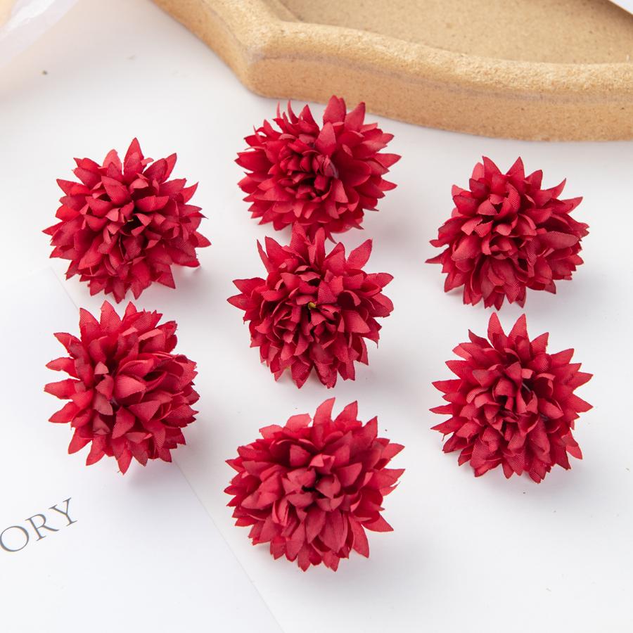 10/50Pcs pink Silk Carnation Artificial Flowers Scrapbook Bridal Accessories Diy Wedding Rose Arch Christmas Wreaths Home Decor