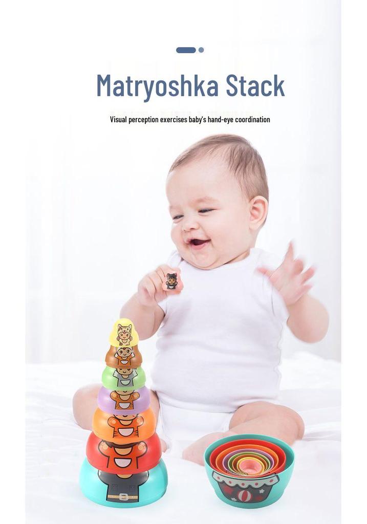 Rainbow Stacking Nesting Dolls for Toddlers | Educational Baby Toy Rings | Gift for Ages 1-2
