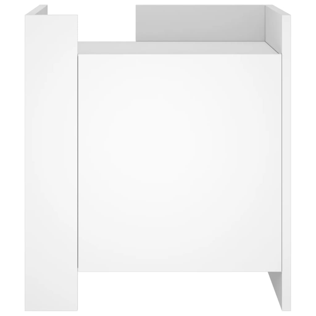 Vidaxl Bedside Table, White, 45X50X50 Cm, Wood-Based Material